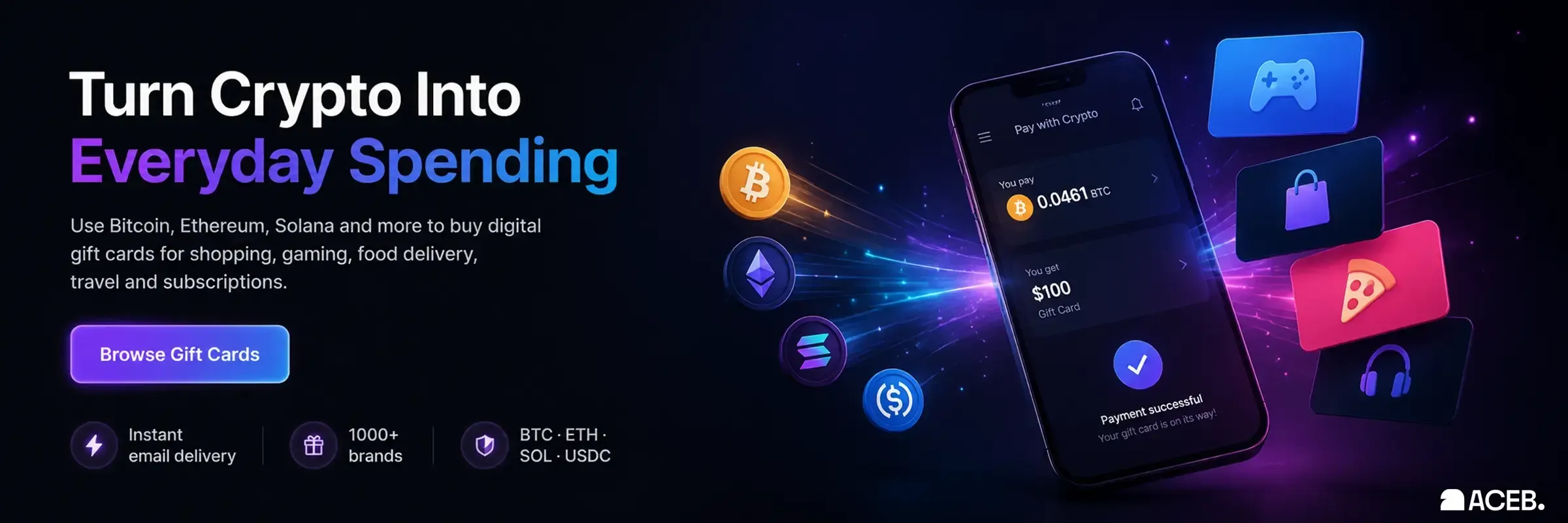 Turn crypto into everyday spending Banner