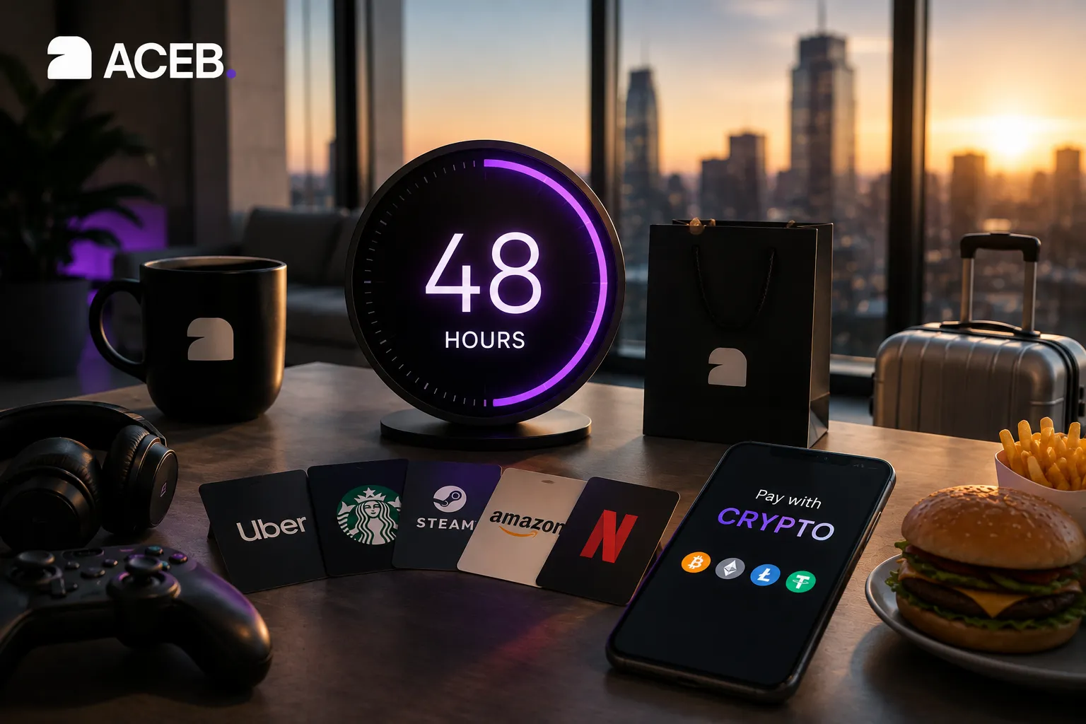 ACEB 48-hour crypto challenge with food, travel, shopping and entertainment