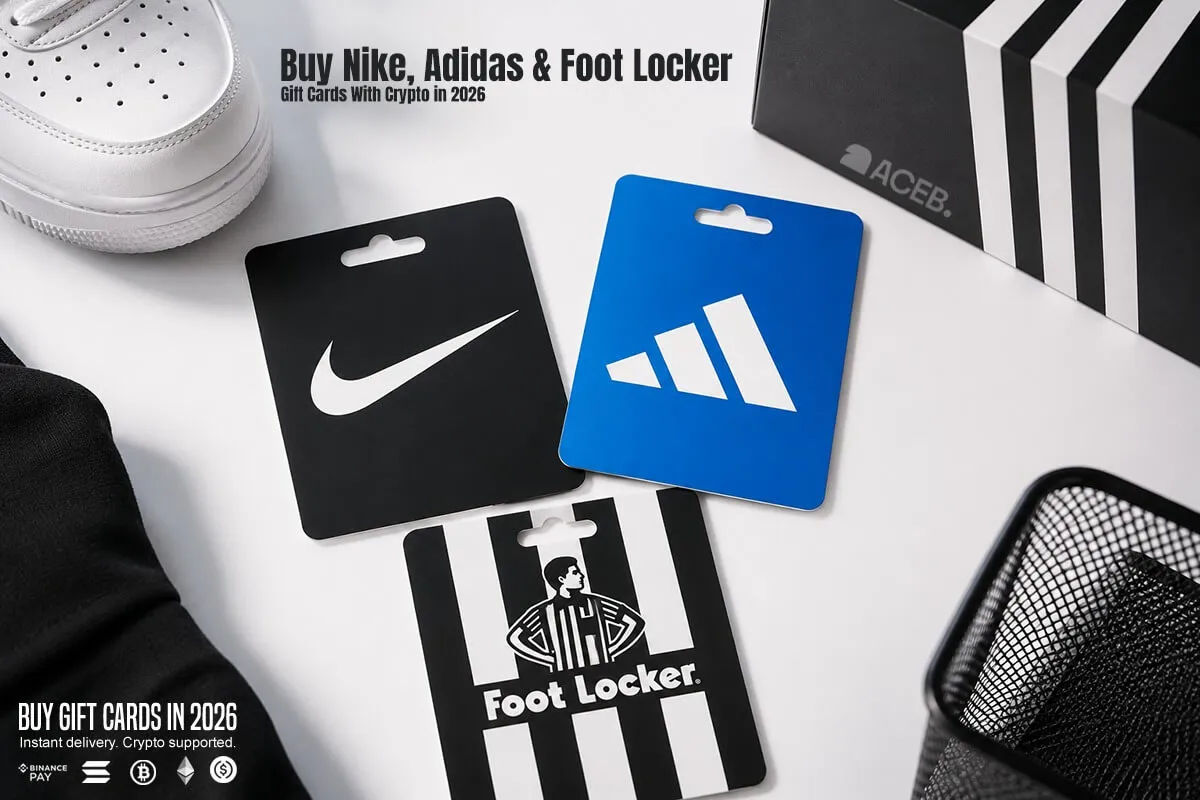 Buy Nike, Adidas & Foot Locker Gift Cards With Crypto in 2026