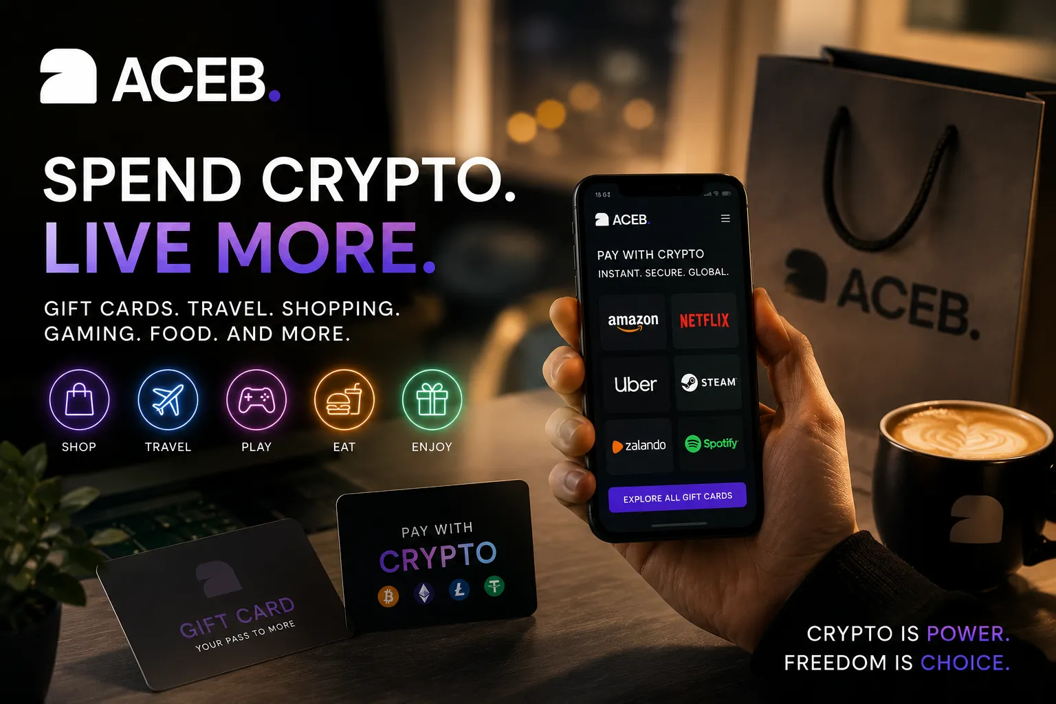 Cinematic 48-hour cryptocurrency challenge with one wallet and everyday spending