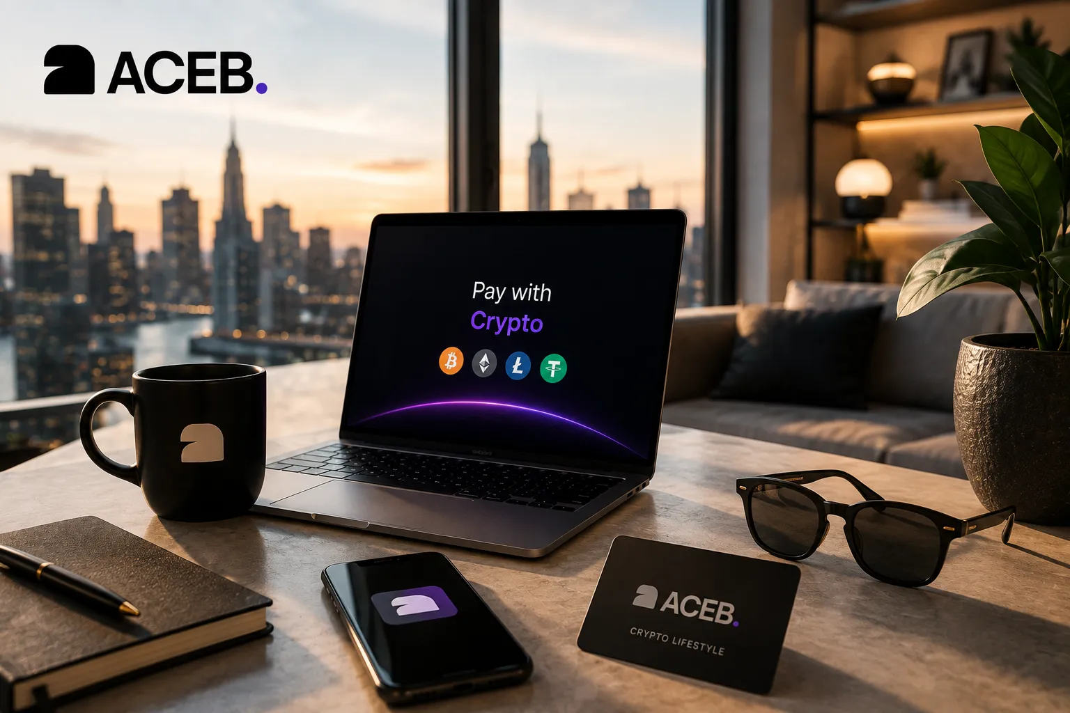 Crypto lifestyle with shopping, travel and digital gift cards