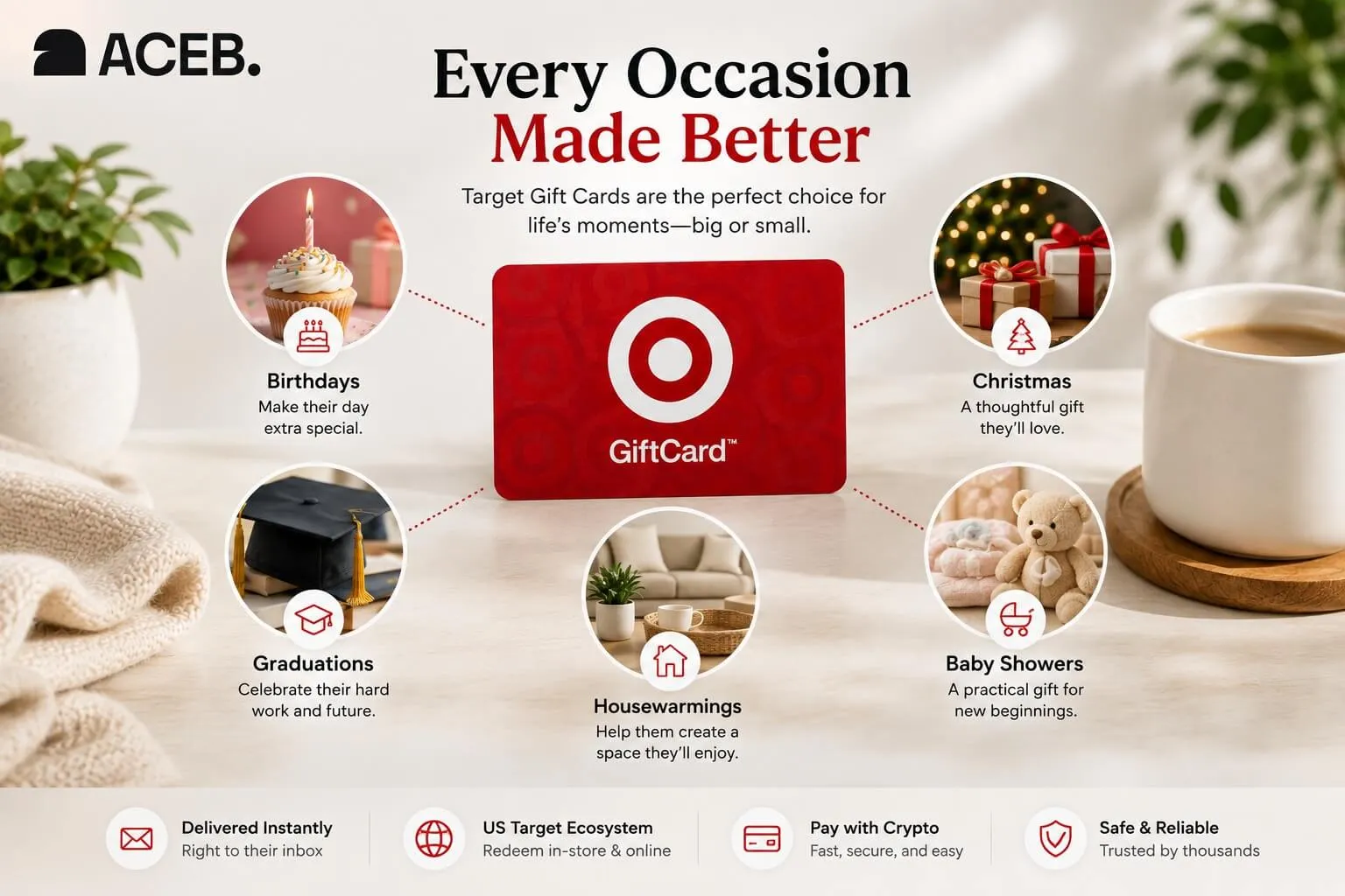 Target Gift Card ideas for birthdays, graduations, housewarmings, baby showers and Christmas gifts