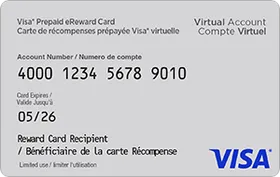 Visa Prepaid eReward Card Canada Gift Card
